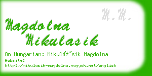 magdolna mikulasik business card